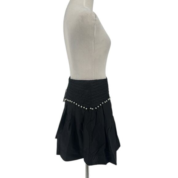 Aje Florence Skirt Black With Pearl Trim Mini US Size 4 - Picture 13 of 15